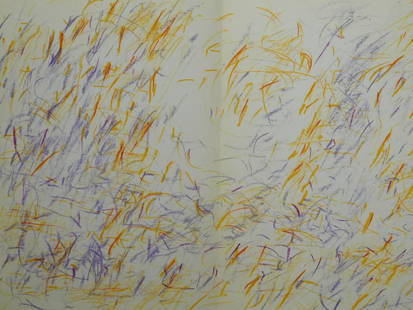 Jean Rene Bazaine: Original Color Lithograph 1968: Jean Rene Bazaine (1904-1995): Original Color Lithograph, unsigned, printed as a double-page insert in Derriere Le Mirroir, Paris, 1968 15 x 22 in Paper Folded as issued, minor discoloration along