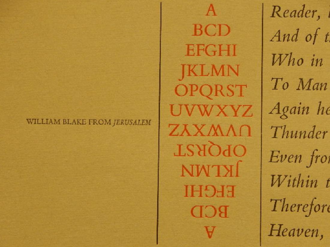 Limited Edition William Blake Poem Printed At Gehenna: Limited Edition William Blake Poem Printed At Gehenna Press in 1964. #78/100., , Good condition with minor handling marks, Lack of a condition statement does not imply that a lot is perfect. Please ex