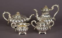 72221075: Four piece Reproduction Sheffield plate melon