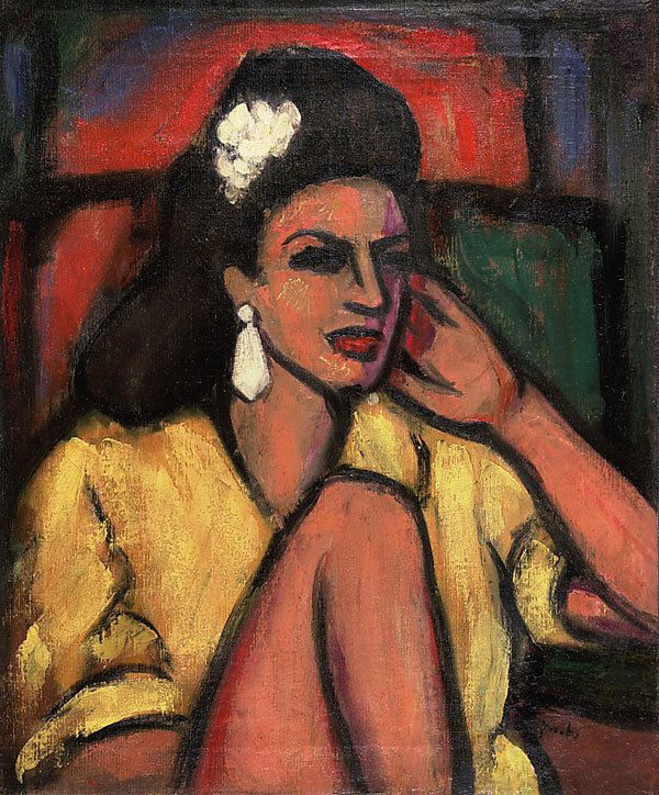 PAUL VANIER BEAULIEU RCA (1910-1990): WOMAN IN CHAIR. Oil on canvas, signed. 64.7 x 53.3 cm. (25 1/2 x 21 in.). Unframed.