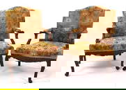 72611103: PAIR OF BIRCH LOUIS XV FAUTEUILS