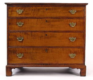 72611152: CANADIAN GEORGIAN PERIOD TIGER MAPLE CHEST OF