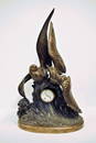 A BRONZE SEAGULL CLOCK,
