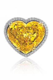 VERY IMPORTANT HEART SHAPED YELLOW DIAMOND