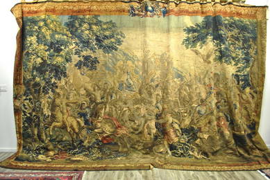 A RARE BRUSSELS TAPESTRY DEPICTING A SCENE FROM THE LI
