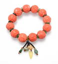 A CIRCULAR CORAL AND JADE BRACELET, LATE QING DYNASTY,