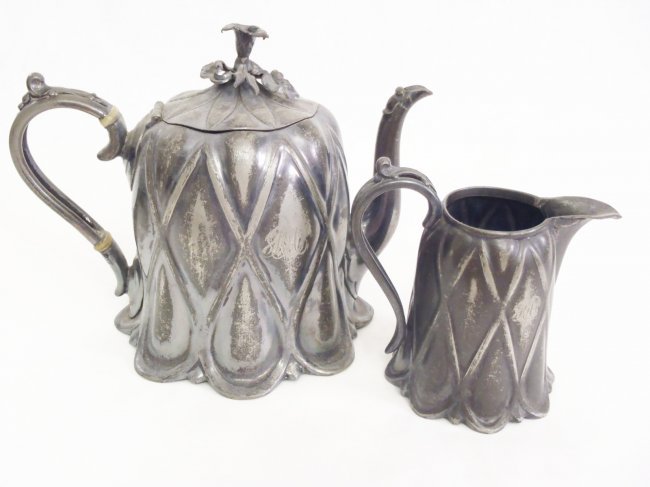 ANTIQUE JAMES DIXON BEST BRITTANIA TEA SERVING LOT (1 of 5)