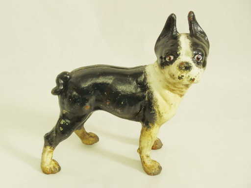 Antique Hubley Cast Iron Boston Terrier Door Stop - Antique Hubley Cast Iron Boston Terrier Door Stop
