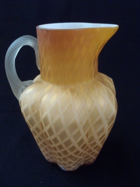 Antique Mt.Washington Art Satin MOP glass pitcher (1 of 7)