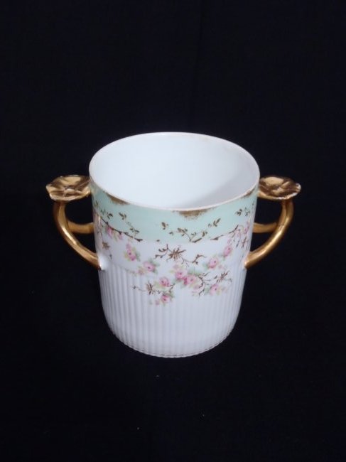 Antique Bawo & Dotter ELITE Limoges France Condiment: Elegant condiment jelly jar holder was made by Bawo & Dotter. The mark shown in my pictures was used from 1896-1900. The jar has a hole in the bottom for easy removal of empty jar. It has creamy white