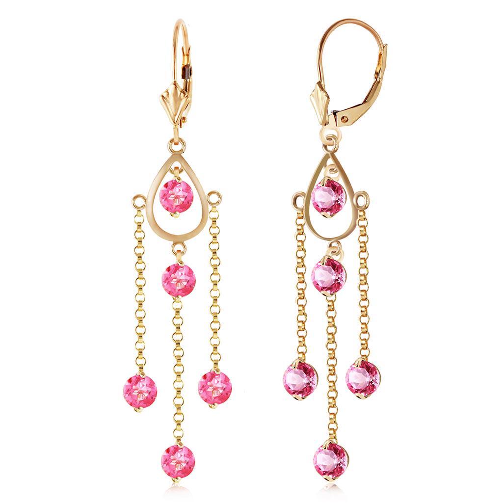 3 CTW 14K Solid Gold Gilded Age Pink Topaz Earrings: 3 CTW 14K Solid Gold Gilded Age Pink Topaz Earrings -- Pink Topaz; Metal Color:Yellow Gold; Condition: New With Tags; TWC: 3 ;Metal: 14 K. Solid Yellow Gold ;Stone: Natural; Width: 0.48in (12.2mm); He