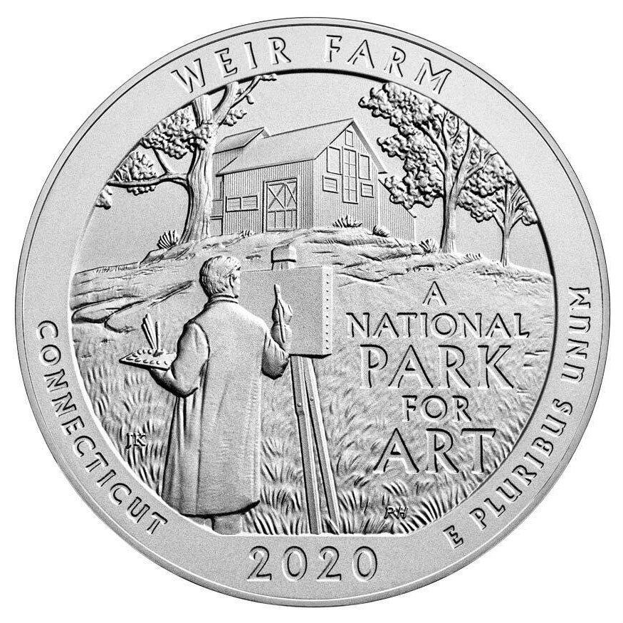 2020 Silver 5 oz Weir Farm National Historic Site ATB: 2020 Silver 5 oz Weir Farm National Historic Site ATB -- 2020 Silver 5 oz Weir Farm National Historic Site ATB #NGFY89228
