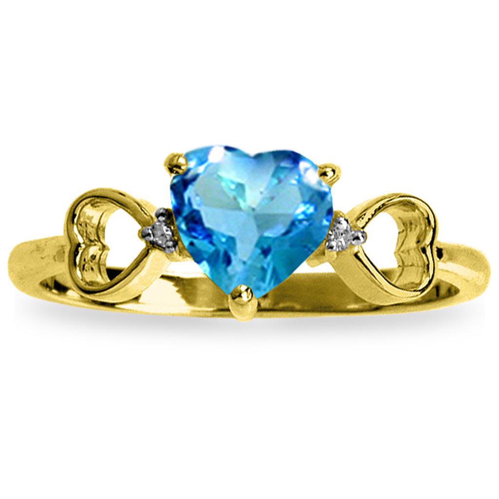 0.96 Carat 14K Solid Gold Light Of Mine Blue Topaz Diam: 0.96 Carat 14K Solid Gold Light Of Mine Blue Topaz Diamond Ring -- Blue Topaz / Diamond; Metal Color:Yellow Gold; Condition: New With Tags; TWC: 0.96 ;Metal: 14 K. Solid Yellow Gold ;Stone: Natural; W