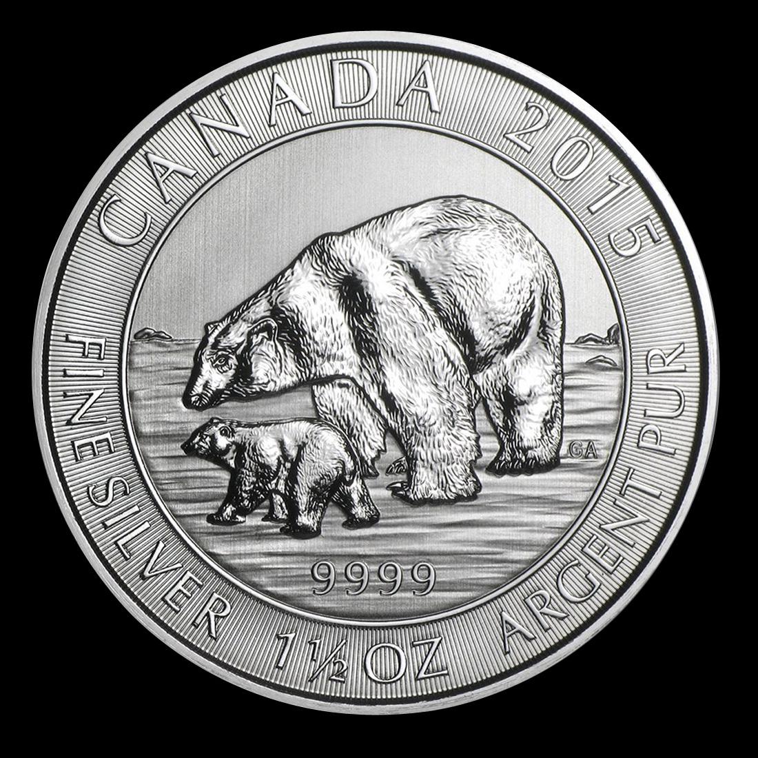 2015 Canadian Silver $8 Polar Bear 1.5 Ounces: 2015 Canadian Silver $8 Polar Bear 1.5 Ounces -- 2015 Canadian Silver $8 Polar Bear 1.5 Ounces #NGFY85425