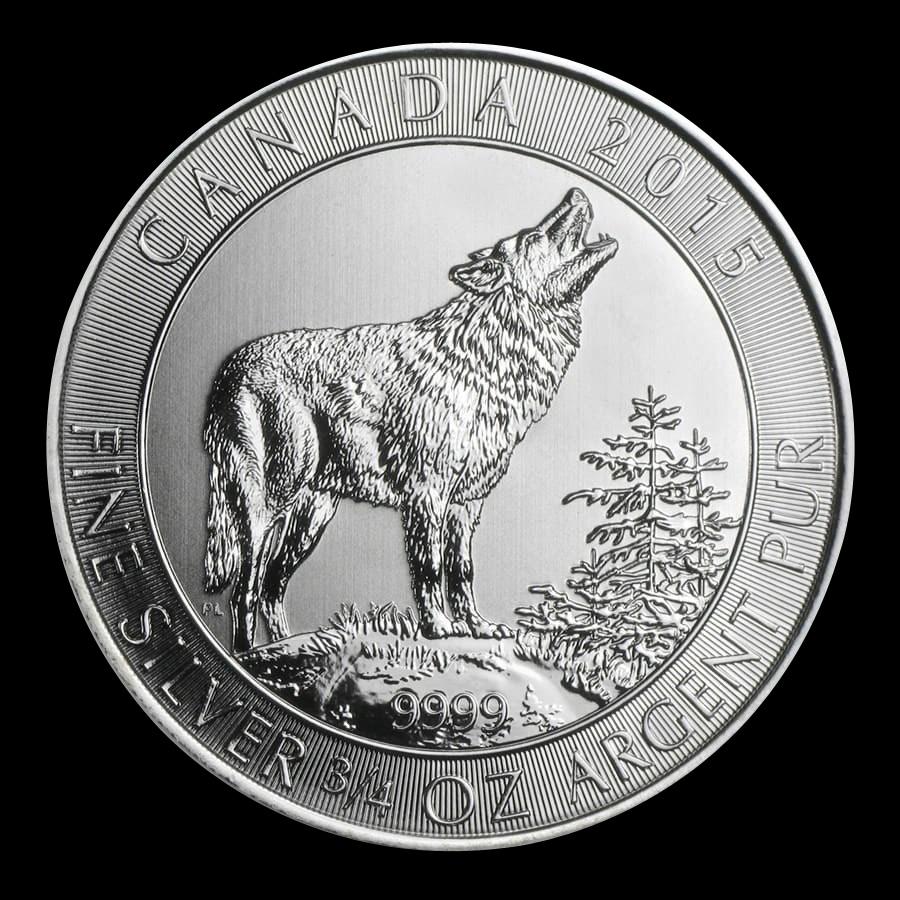 2015 Canada 3/4 oz Silver Grey Wolf: 2015 Canada 3/4 oz Silver Grey Wolf -- 2015 Canada 3/4 oz Silver Grey Wolf #NGFY85442