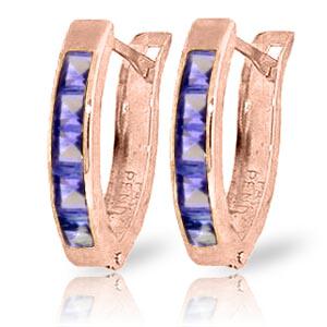0.95 Carat 14K Solid Rose Gold Tanzanite Huggie Oval Ea: 0.95 Carat 14K Solid Rose Gold Tanzanite Huggie Oval Earrings -- Tanzanite; Metal Color:Rose Gold; Condition: New With Tags; TWC: 0.95 ;Metal: 14 K. Solid Rose Gold ;Stone: Natural; Width: 0.12in (3.0