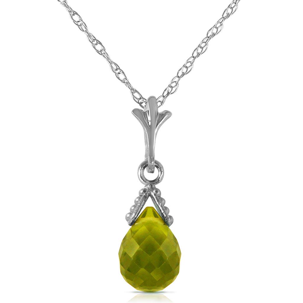 2.5 Carat 14K Solid White Gold Midst Of Memory Peridot: 2.5 Carat 14K Solid White Gold Midst Of Memory Peridot Necklace -- Peridot; Metal Color:White Gold; Condition: New With Tags; TWC: 2.5 ;Metal: 14 K. Solid white Gold ;Stone: Natural; Width: 0.26in (6.