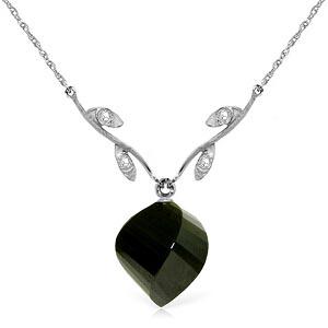 15.52 Carat 14K Solid White Gold Necklace Diamond Twist: 15.52 Carat 14K Solid White Gold Necklace Diamond Twisted Briolette Black Spinel -- Diamond; Metal Color:White Gold; Condition: New With Tags; TWC: 15.52 ;Metal: 14 K. Solid white Gold ;Stone: Natural