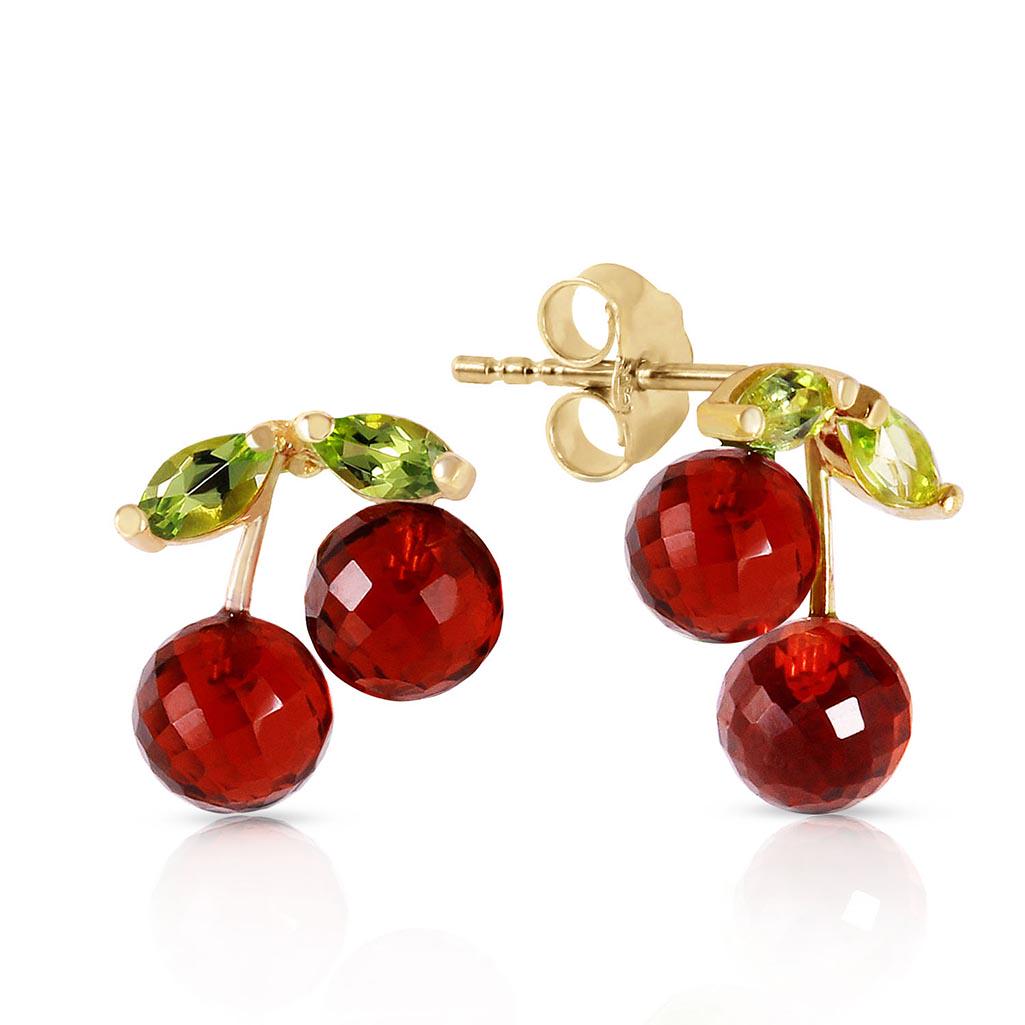 2.9 Carat 14K Solid Gold Earrings Garnet Peridot: 2.9 Carat 14K Solid Gold Earrings Garnet Peridot -- Garnet / Peridot; Metal Color:Yellow Gold; Condition: New With Tags; TWC: 2.9 ;Metal: 14 K. Solid Yellow Gold ;Stone: Natural; Width: 0.37in (9.4mm)