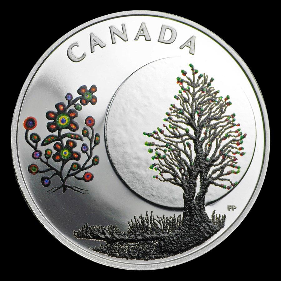 2018 Canada 1/4 oz Silver $3 The Thirteen Teachings Flo: 2018 Canada 1/4 oz Silver $3 The Thirteen Teachings Flower Moon -- 2018 Canada 1/4 oz Silver $3 The Thirteen Teachings Flower Moon #NGFY98916