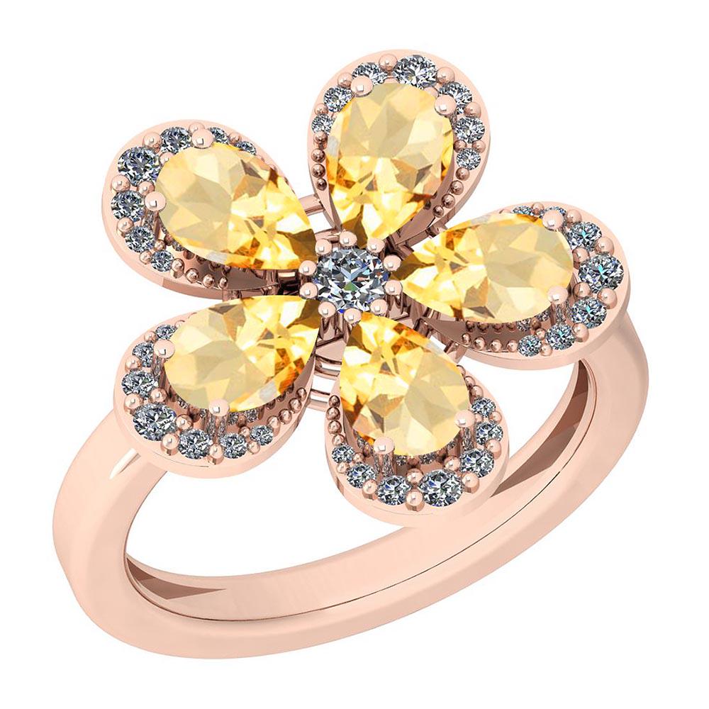 2.80 Ctw Citrine And Diamond I2/I3 14K Rose Gold Vintag: 2.80 Ctw Citrine And Diamond I2/I3 14K Rose Gold Vintage Style Ring -- Diamond Weight: 0.30 Ctw Round Cut Diamond Stone Color: G-H Center Stone Clarity: I2/I3Center Stone Setting: Prong Side Stone 2.5