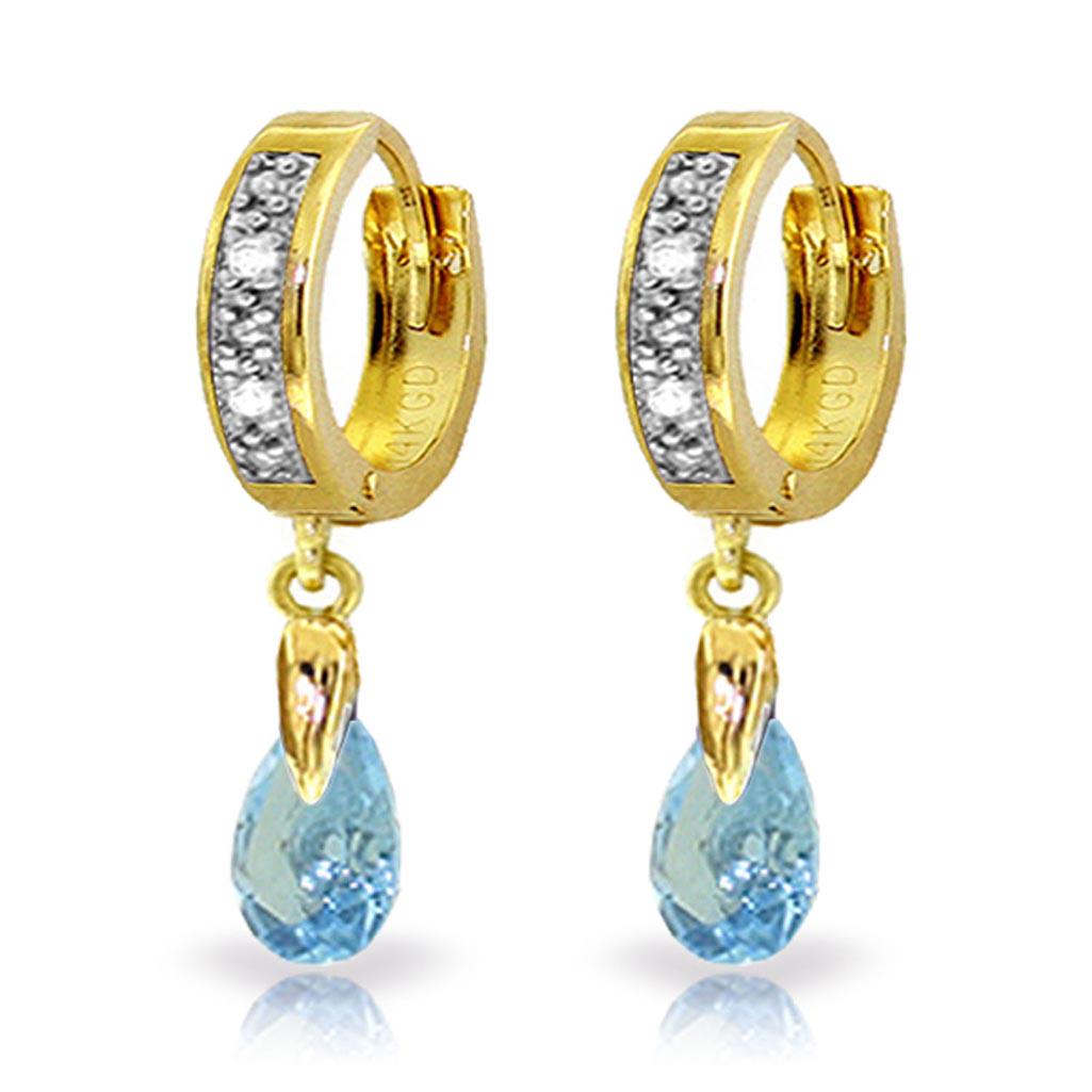 1.37 CTW 14K Solid Gold Hoop Earrings Diamond Blue Topa: 1.37 CTW 14K Solid Gold Hoop Earrings Diamond Blue Topaz -- Blue Topaz / Diamond; Metal Color:Yellow Gold; Condition: New With Tags; TWC: 1.37 ;Metal: 14 K. Solid Yellow Gold ;Stone: Natural; Width: 0