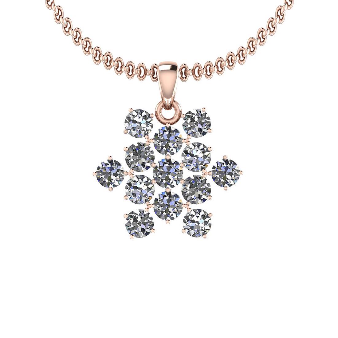 1.20 Ctw VS/SI1 Diamond 14K Rose Gold Necklace: 1.20 Ctw VS/SI1 Diamond 14K Rose Gold Necklace -- Center Weight : 1.20 Ctw ( Round) Center Stone Color : J-K Center Stone Setting : Prong Center Stone Clarity : VS/SI1 Metal Weight : Approx 2.10 Gram 