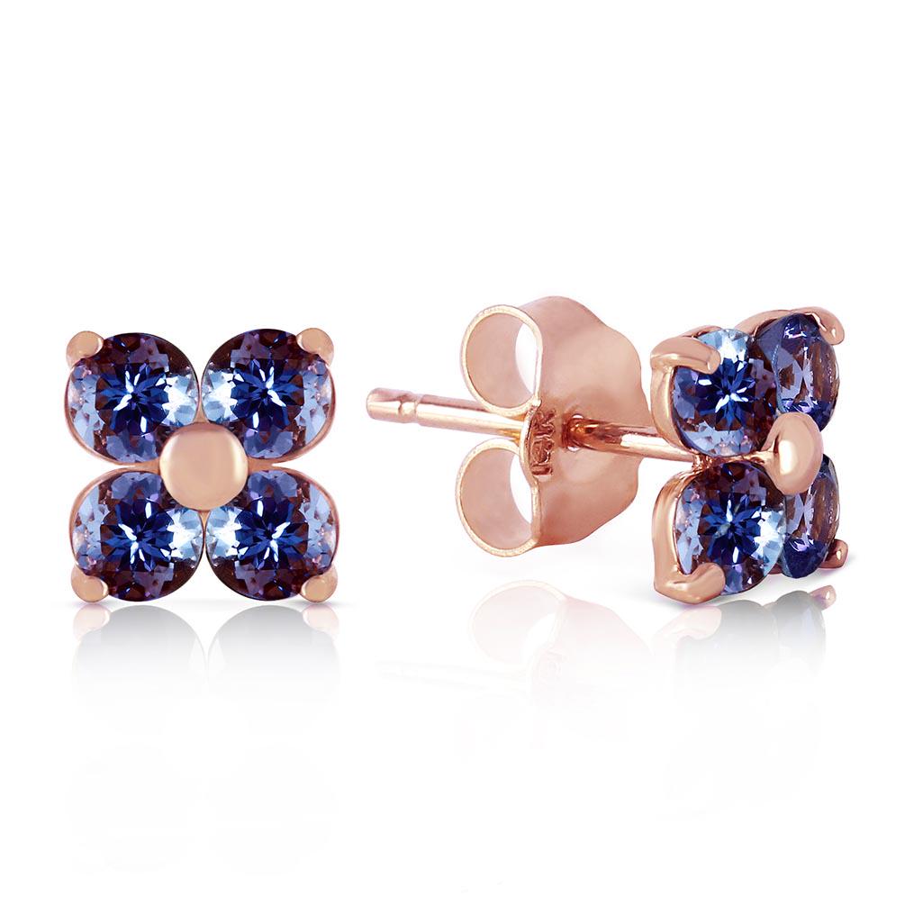 1.15 Carat 14K Solid Rose Gold Stud Earrings Natural Ta: 1.15 Carat 14K Solid Rose Gold Stud Earrings Natural Tanzanite -- Tanzanite; Metal Color:Rose Gold; Condition: New With Tags; TWC: 1.15 ;Metal: 14 K. Solid Rose Gold ;Stone: Natural; Width: 0.34in (8.