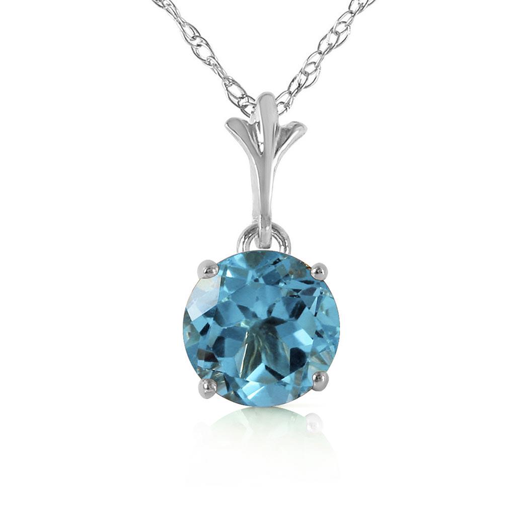 1.15 Carat 14K Solid White Gold Think Again Blue Topaz: 1.15 Carat 14K Solid White Gold Think Again Blue Topaz Necklace -- Blue Topaz; Metal Color:White Gold; Condition: New With Tags; TWC: 1.15 ;Metal: 14 K. Solid white Gold ;Stone: Natural; Width: Neckla