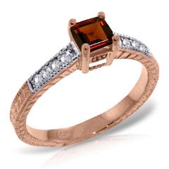 0.65 Carat 14K Real Rose Gold Life Partner Garnet Diamo: 0.65 Carat 14K Real Rose Gold Life Partner Garnet Diamond Ring -- Metal:14K Solid Gold Item Weight:4.00 gr. Diamonds 40 ROUND cut, BLACK color, SI-2 clarity = 0.20 ct 1 GARNET cut, OCTAGON color, clar
