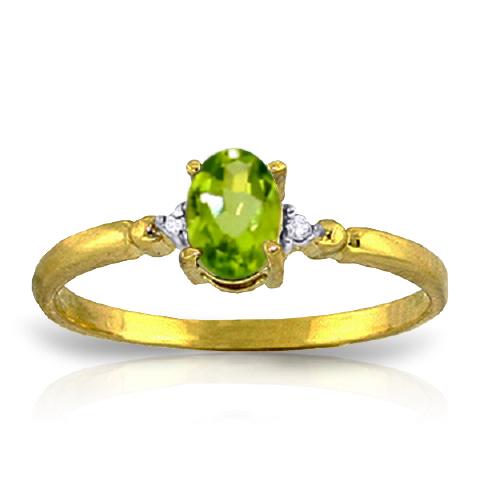0.46 Carat 14K Real Yellow Gold My Better Half Peridot: 0.46 Carat 14K Real Yellow Gold My Better Half Peridot Diamond Ring -- Metal: 14K. Solid Gold; Item Weight: 1.50 gr.;Diamonds: 2 Round cut, K-M color, SI-1 clarity = 0.01 ct;Center Gemstone: 1 Oval sh