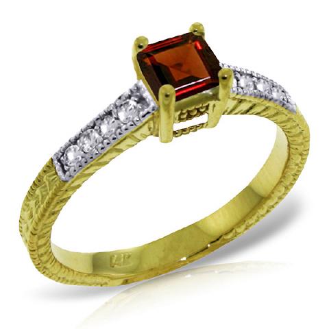 0.65 Carat 14K Real Yellow Gold Life Partner Garnet Dia: 0.65 Carat 14K Real Yellow Gold Life Partner Garnet Diamond Ring -- Metal: 14K. Solid Gold; Item Weight: 3.10 gr.;Diamonds: 8 Round cut, K-M color, SI-2 clarity = 0.15 ct;Center Gemstone: 1 Princess s
