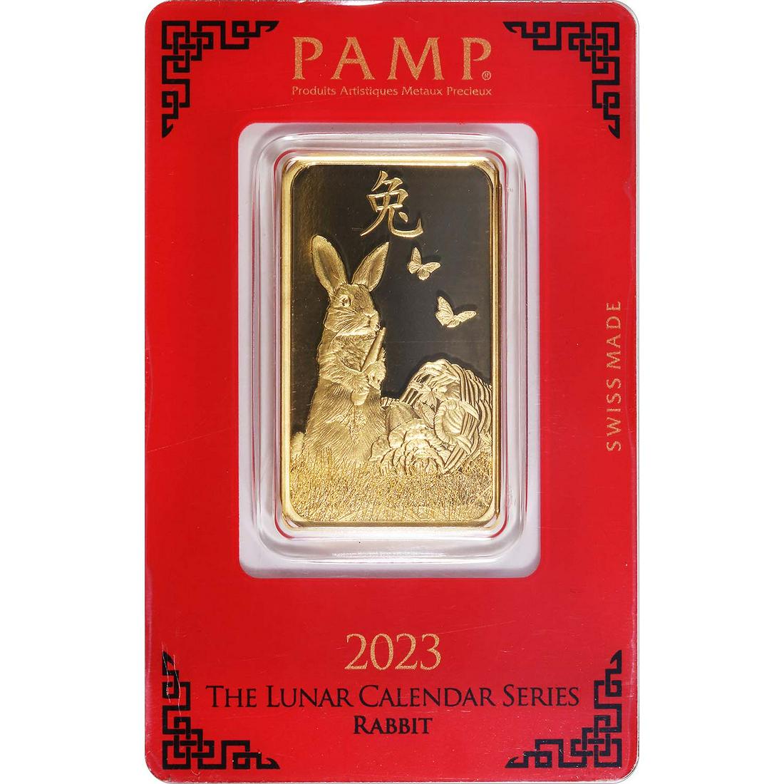 Pamp Suisse 1 Ounce Gold Bar 2023 Year of the Rabbit: Pamp Suisse 1 Ounce Gold Bar 2023 Year of the Rabbit -- Pamp Suisse 1 Ounce Gold Bar 2023 Year of the Rabbit #NGFY77072v7