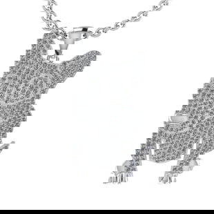 1.73 Ctw VS/SI1 Diamond 14K White Gold chinese year of: 1.73 Ctw VS/SI1 Diamond 14K White Gold chinese year of the Dog Pendant Necklace ALL DIAMOND ARE LAB GROWN -- Total Diamond Weight : 1.73 Ctw (Round Cut) Center Stone Color :- G-H Center Stone Clarity