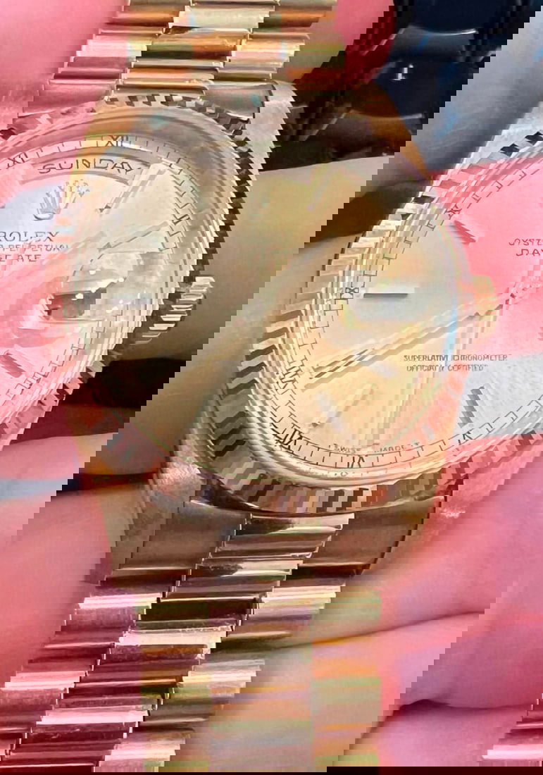 Used 18kt Gold Rolex 36mm Daydate Ref 18238 Comes with: Used 18kt Gold Rolex 36mm Daydate Ref 18238 Comes with Box & Papers -- Used 18kt Gold Rolex 36mm Daydate Ref 18238 Comes with Box & Papers #NGFY18279v8