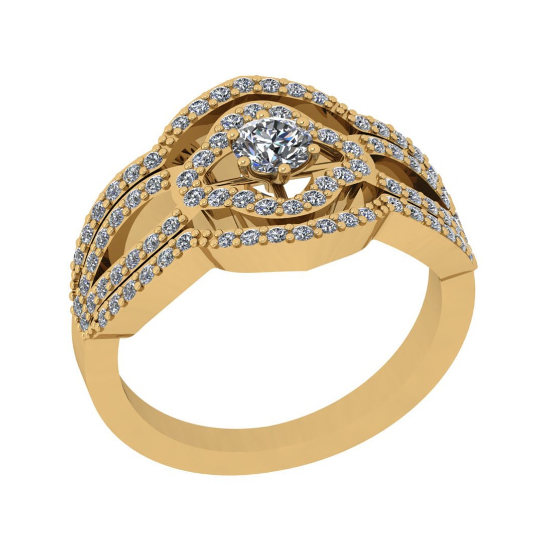 0.75 Ctw VS/SI1 Diamond 18K Yellow Gold Cluster Wedding: 0.75 Ctw VS/SI1 Diamond 18K Yellow Gold Cluster Wedding Ring ALL DIAMOND ARE LAB GROWN DIAMOND -- Center Weight : 0.25 Ctw ( Round Cut ) Center Color :-G-H Center Stone Clarity : VS/SI1 Stone Setting