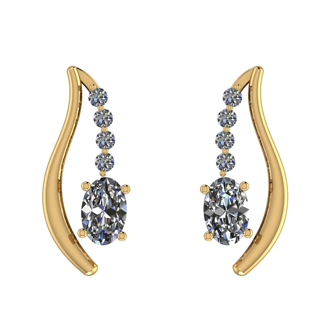 1.18 ctw VS/SI1 Diamond 14K Yellow Gold EarRings ALL DI: 1.18 ctw VS/SI1 Diamond 14K Yellow Gold EarRings ALL DIAMOND LAB GROWN -- Center Diamond Weight :-1.02 Ctw (2psc Oval Cut) Center Color :- G-H Stone Clarity : VS/SI1 Stone Setting : Prong Side Stone W