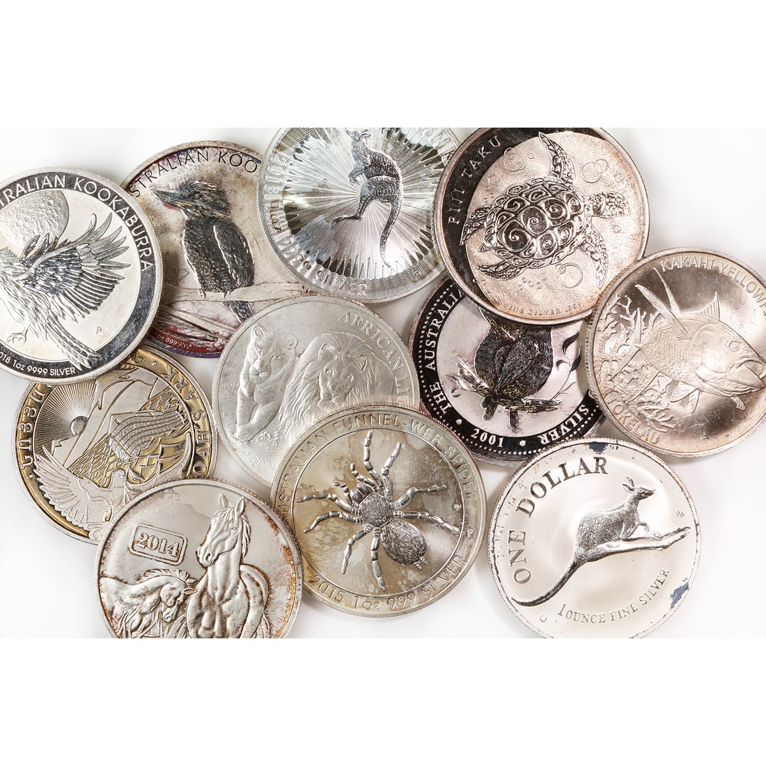 1 oz Circulated Silver World Bullion Coins .999: 1 oz Circulated Silver World Bullion Coins .999 -- 1 oz Circulated Silver World Bullion Coins .999 #NGFY28838v8