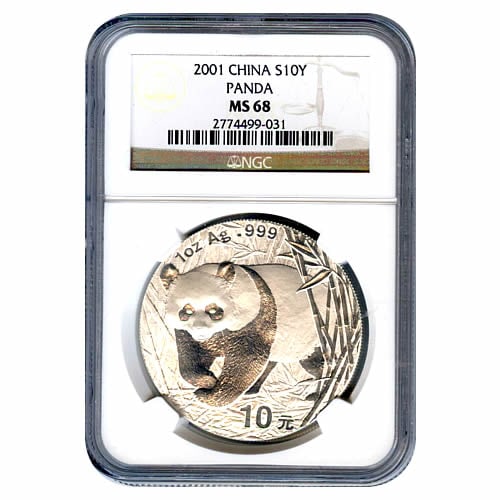 Certified Chinese Panda One Ounce 2001 MS68 NGC: Certified Chinese Panda One Ounce 2001 MS68 NGC -- Certified Chinese Panda One Ounce 2001 MS68 NGC #NGFY28776v8