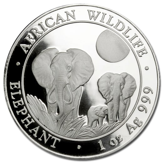 Somalia 1 oz Silver Elephant 2014: Somalia 1 oz Silver Elephant 2014 -- Somalia 1 oz Silver Elephant 2014 #NGFY29080v8