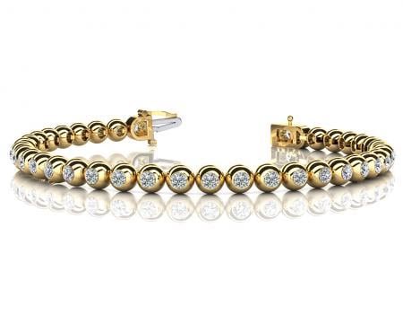 14KT YELLOW GOLD 1 CTW G-H VS2/SI1 ROUND BEZEL SET TENNIS BRACELET LAB-GROWN DIAMOND: 14KT YELLOW GOLD 1 CTW G-H VS2/SI1 ROUND BEZEL SET TENNIS BRACELET LAB-GROWN DIAMOND -- 14KT YELLOW GOLD 1 CTW G-H VS2/SI1 ROUND BEZEL SET TENNIS BRACELET LAB-GROWN DIAMOND #NGFY99121v7