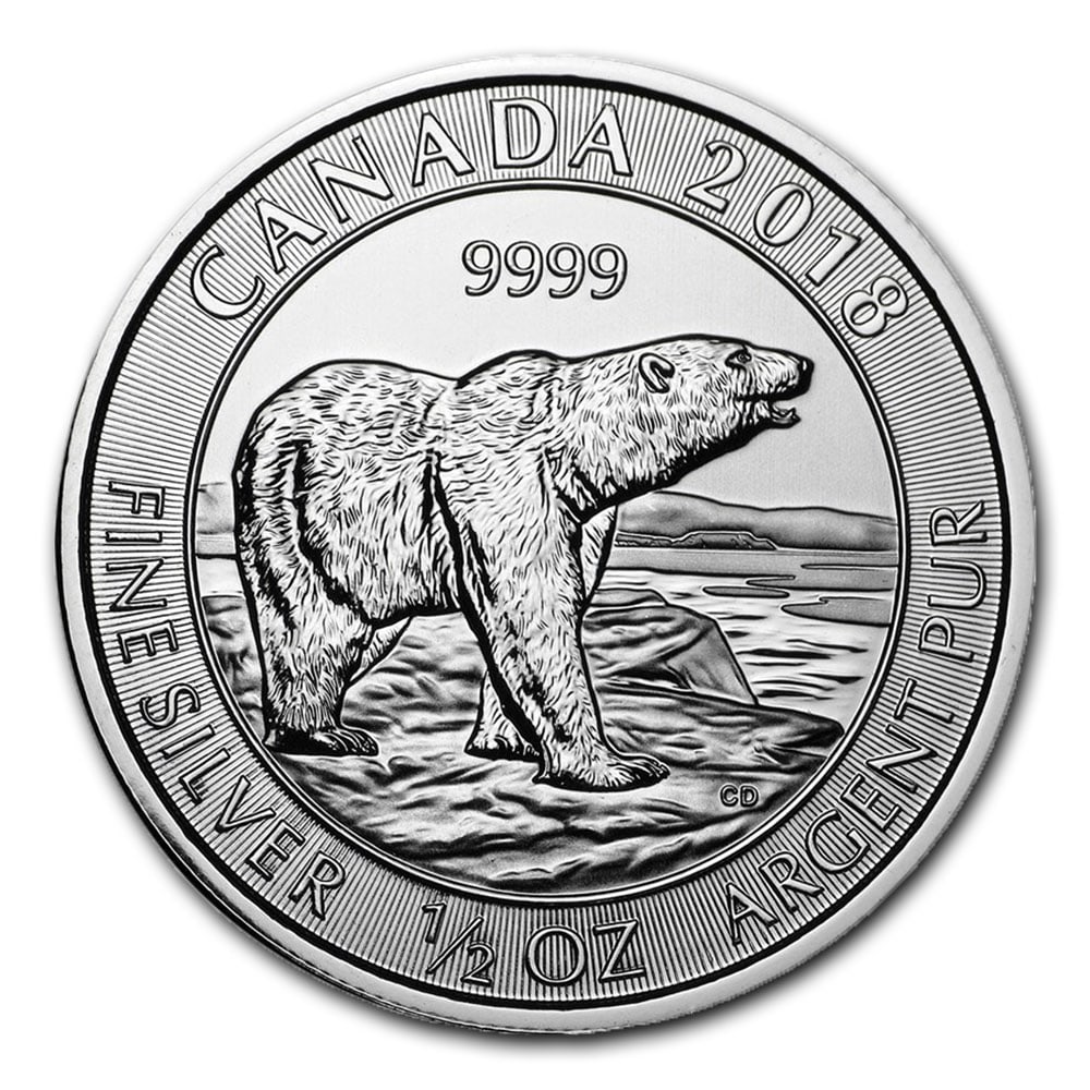 2018 Canadian Silver $2 Polar Bear Half Ounce: 2018 Canadian Silver $2 Polar Bear Half Ounce -- 2018 Canadian Silver $2 Polar Bear Half Ounce #NGFY28695v8