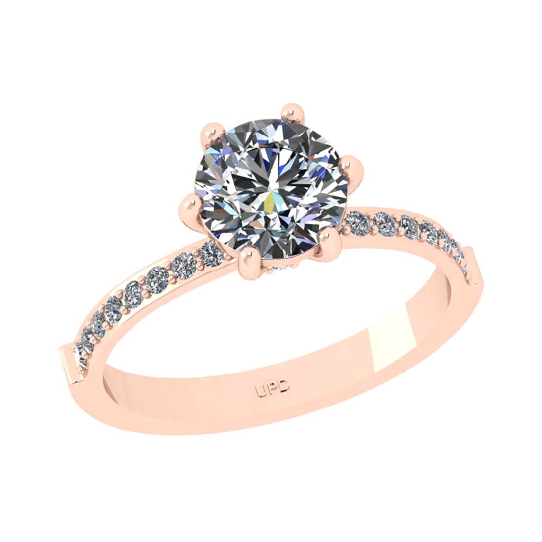 1.77 Ctw VS/SI1 Diamond 10K Rose Gold Engagement Halo Ring: 1.77 Ctw VS/SI1 Diamond 10K Rose Gold Engagement Halo Ring -- Center Diamond Weight : 1.50 Ctw ( Round Cut) Center Diamond Color :-J-K Center Stone Setting : Prong Clarity : VS/SI1 Total Weight Of Ctw
