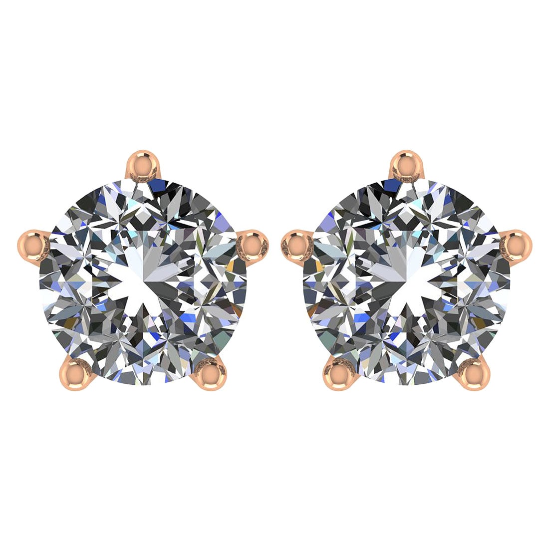 CERTIFIED 2 CTW ROUND D/VS1 DIAMOND (LAB GROWN Certified DIAMOND SOLITAIRE EARRINGS ) IN 14K YELLOW: CERTIFIED 2 CTW ROUND D/VS1 DIAMOND (LAB GROWN Certified DIAMOND SOLITAIRE EARRINGS ) IN 14K YELLOW GOLD -- CERTIFIED 2 CTW ROUND D/VS1 DIAMOND (LAB GROWN Certified DIAMOND SOLITAIRE EARRINGS ) IN 14K