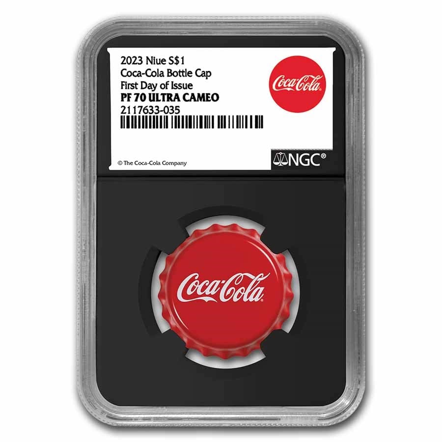 Coca-Cola? 2023 6 gram Silver Bottle Cap - PF-70 NGC (FDI): Coca-Cola? 2023 6 gram Silver Bottle Cap - PF-70 NGC (FDI) -- Coca-Cola? 2023 6 gram Silver Bottle Cap - PF-70 NGC (FDI) #NGFY29288v8