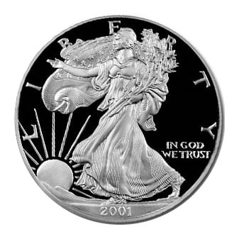 Proof Silver Eagle 2001-W: Proof Silver Eagle 2001-W -- Proof Silver Eagle 2001-W #NGFY42468v8