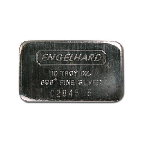 Engelhard Silver Bar 10 oz Bar - Wide Struck Logo Back: Engelhard Silver Bar 10 oz Bar - Wide Struck Logo Back -- Engelhard Silver Bar 10 oz Bar - Wide Struck Logo Back #NGFY68963v12