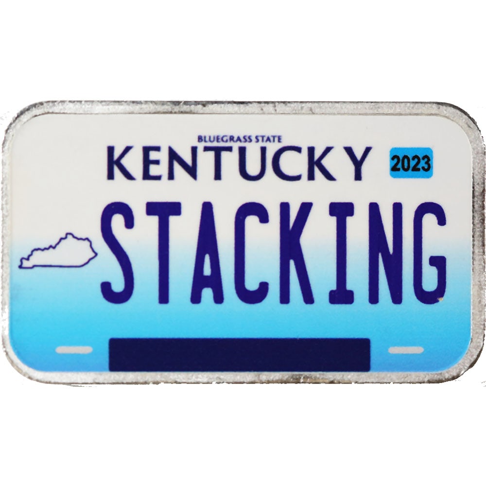 Kentucky License Plate - Stacking Across America 1oz Silver Bar: Kentucky License Plate - Stacking Across America 1oz Silver Bar -- Kentucky License Plate - Stacking Across America 1oz Silver Bar #NGFY74069v10