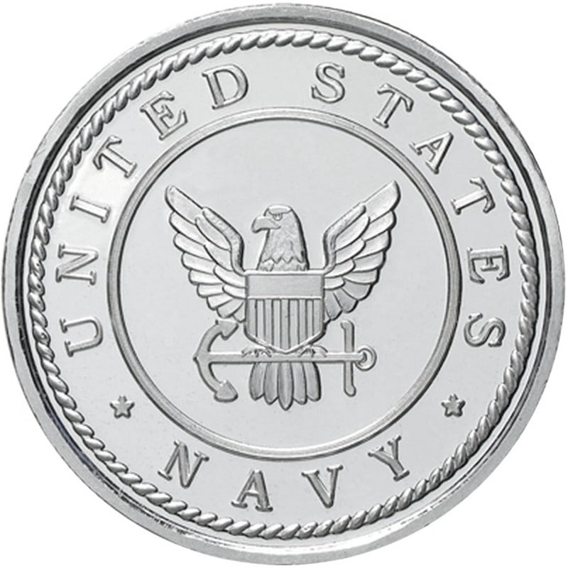 US Navy .999 Silver 1 oz Round: US Navy .999 Silver 1 oz Round -- US Navy .999 Silver 1 oz Round #NGFY28579v8