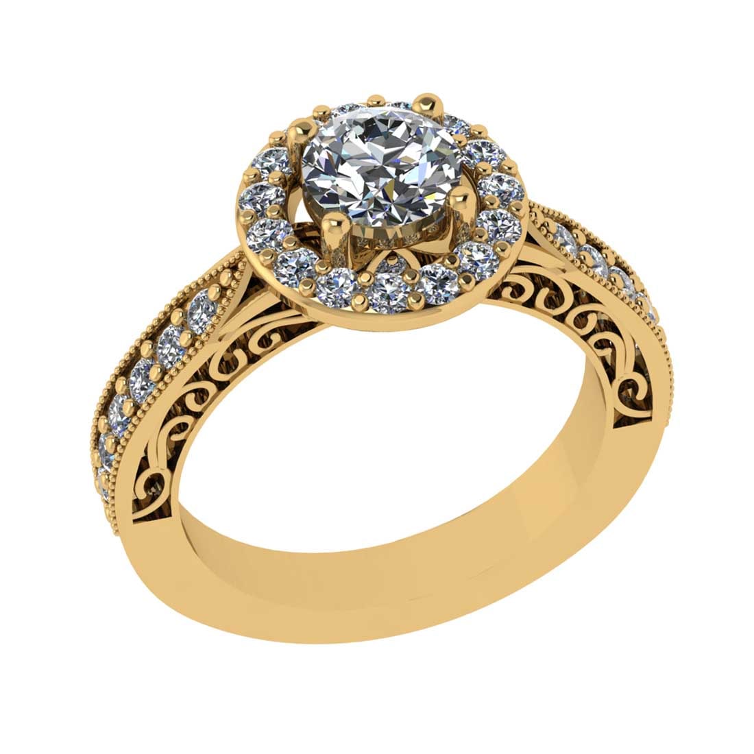 1.90 Ctw VS/SI1 Diamond14K Yellow Gold Engagement Ring (ALL DIAMOND ARE LAB GROWN): 1.90 Ctw VS/SI1 Diamond14K Yellow Gold Engagement Ring (ALL DIAMOND ARE LAB GROWN) -- Center Diamond Weight : 1.20 Ctw ( Round Cut) Center Color :-J-K Center Stone Clarity :- VS/SI1 Center Stone Setti